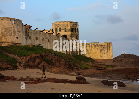 Africa Building Beach Cape Coast Fort Ghana Street Stock Photo