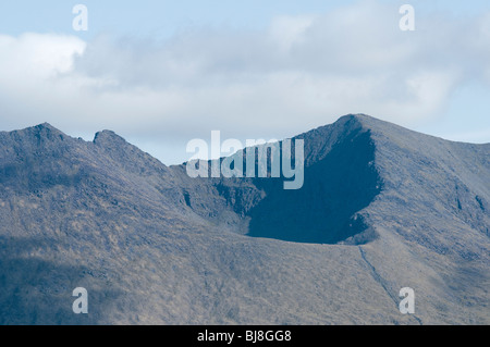 MacGillicuddy's Reeks range, from the river Laune at Killorglen, County Kerry, Ireland Stock Photo