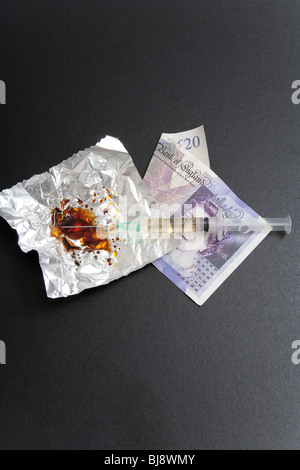 Drug paraphernalia equipment products or materials and  illegal drugs Stock Photo
