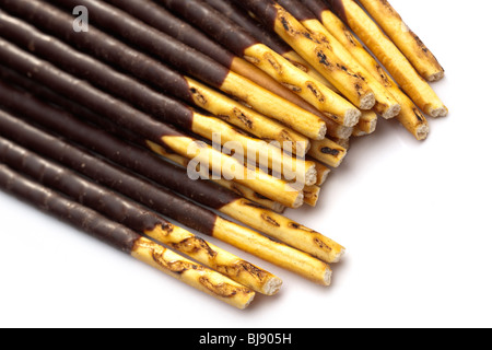 Mikado chocolate dipped sticks Stock Photo