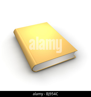 Orange or golden isolated book. 3d rendered illustration. Stock Photo