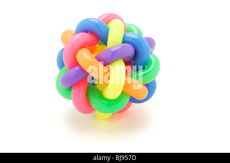 multicolor rubber rings ball on white background Stock Photo