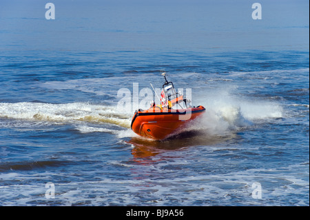 RNLI Royal National Lifeboat Institution Atlantic B class rigid inflatable lifeboat on exercise just off Silloth, Cumbria. Stock Photo