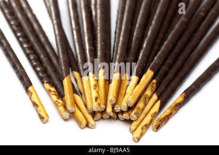 Mikado chocolate dipped sticks Stock Photo