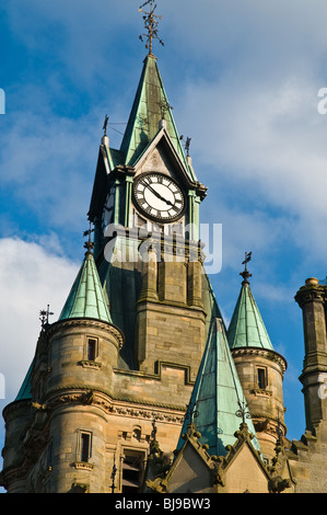 dh  DUNFERMLINE FIFE Dunfermline Town hall clock tower scotland clocktower scotland Stock Photo