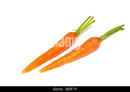 Pair of fresh carrot isolated on white Stock Photo