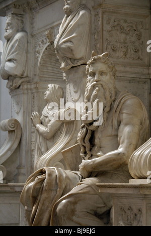 michelangelo's moses statue in san pietro in vincoli church, rome Stock Photo