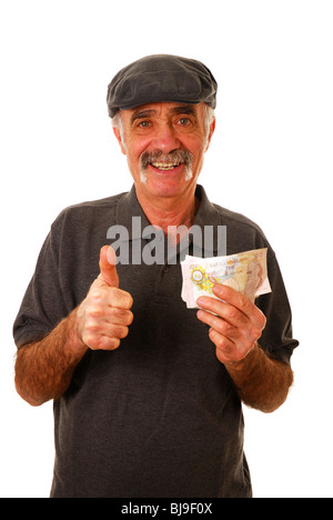 Old happy man holding thumbs up in a retirement home Stock Photo - Alamy
