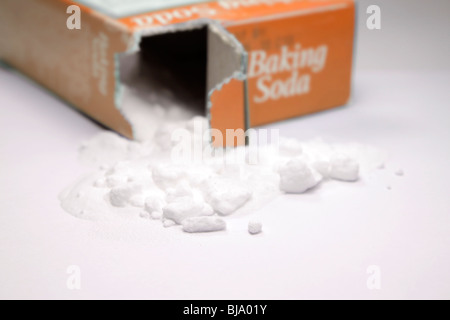 sodium bicarbonate or baking soda a common leavening agent used by bakers and housewives. Stock Photo