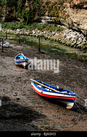 The fishing port of Staithes in North Yorkshire, England Stock Photo