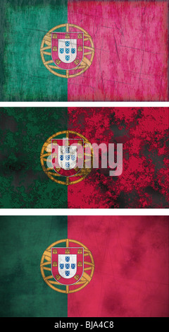 White background with worn Portugal flag Stock Photo - Alamy