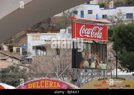 Nogales, Sonora, Mexico, has seen a decline in tourists from neighboring Arizona, USA, due to drug cartel violence. Stock Photo