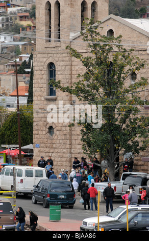 Nogales, Sonora, Mexico, has seen a decline in tourists from neighboring Arizona, USA, due to drug cartel violence. Stock Photo