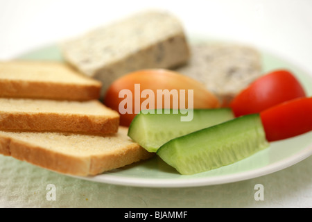 Mushroom Pate with Melba Toast and Salad Stock Photo