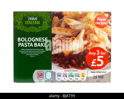 Bolognese Pasta Bake Ready Meal Stock Photo