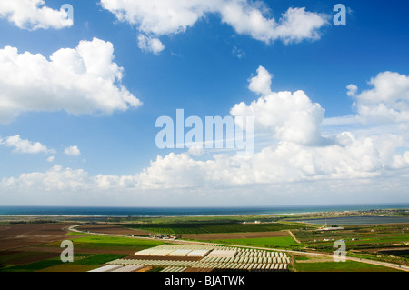 Israel, Coastal plains as seen from the Carmel mountain Mediterranean sea in the background Stock Photo