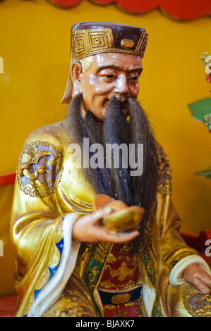 Interior of Chinese Daoist (Taoist) temple in South East Asia, showing ...