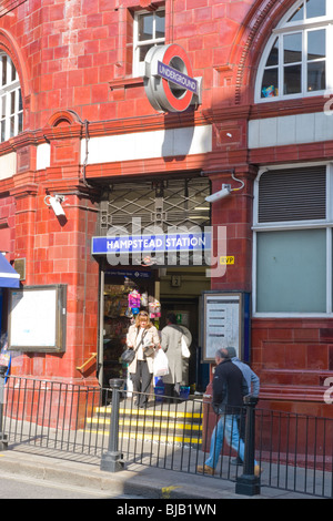 Hampstead tube , underground , metro or subway station, Northern Line , opened in 1907 , deepest tunnel in London Stock Photo