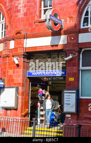 Hampstead tube , underground , metro or subway station, Northern Line , opened in 1907 , deepest tunnel in London Stock Photo