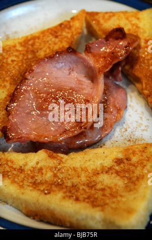 Bacon with French Toast for breakfast at a bed and breakfast guesthouse UK Stock Photo