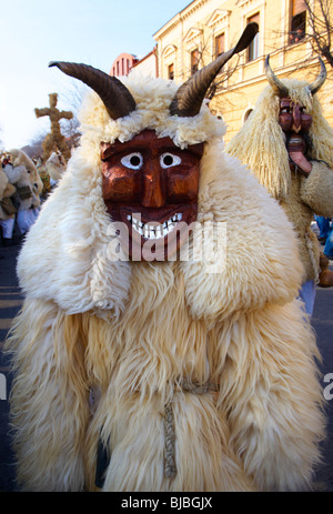 Buso on the Sunday procession of the Busojaras Spring festival 2010 Mohacs Hungary - Stock photos Stock Photo
