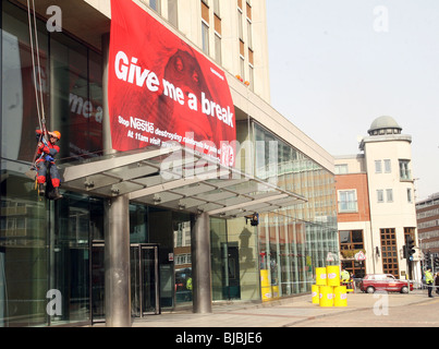 Greenpeace protest outside Nestle HQ Stock Photo