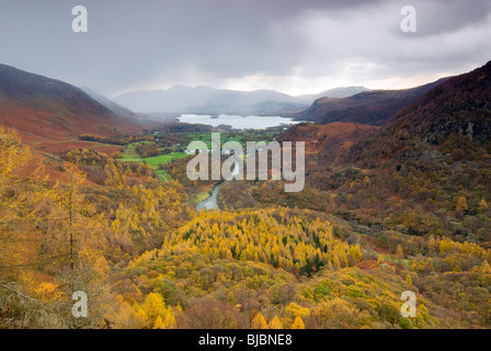 Horizontal Image of Rain Clouds Over Skiddaw, from Castle Crag Stock Photo