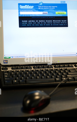 A computer screen showing social media website Twitter Stock Photo
