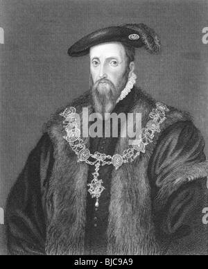 Edward Seymour, 1st Duke of Somerset (1506-1552) on engraving from the 1800s. Stock Photo