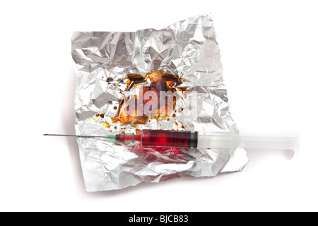 Drug paraphernalia equipment products or materials and  illegal drugs Stock Photo