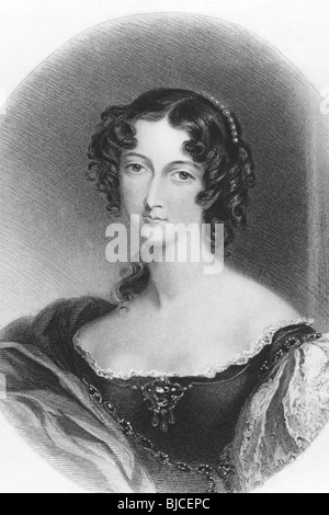 Sarah Villiers, Countess of Jersey (1785-1867) on engraving from the 1800s. English noblewoman. Stock Photo
