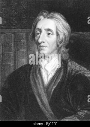 John Locke (1632-1704) on engraving from the 1800s.English philosopher and physician. Stock Photo