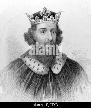 King Alfred the Great (849-899) on engraving from the 1800s. King of the Anglo-Saxon kingdom of Wessex from 871 to 899. Stock Photo