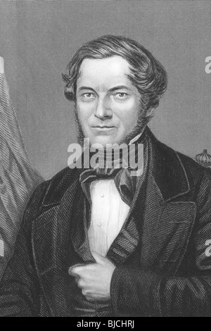 Robert Bunsen (1811-1899) on engraving from the 1800s. German chemist. Engraved by C.Cook and published by William Mackenzie. Stock Photo