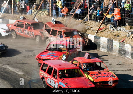 demolition derby racing crash