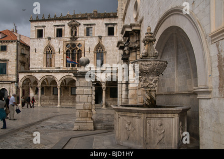 Placa Stradum near to the Sponza palace Dubrovnik Dalmatia Croatia Stock Photo