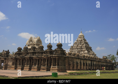 Kailasanatha temple ;  Dravidian temple architecture ; Pallava period; district Kanchipuram ; state Tamilnadu ; India Stock Photo