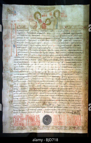 Monastery Museum,manuscripts,Savina Monastery,near Herceg-Novi,Montenegro Stock Photo