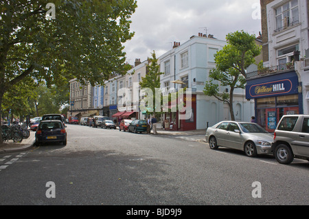 Primrose hill high street showing on a sunny day. Stock Photo