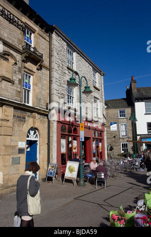 Kendal Market Square Cafes Stock Photo