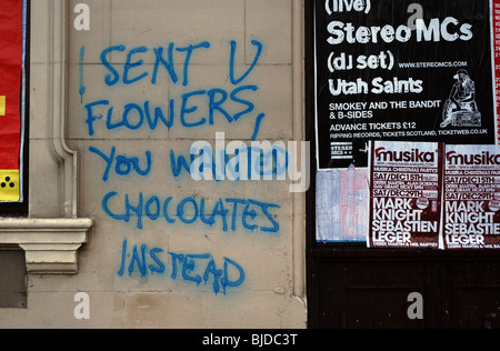 Graffiti on a wall in Leith, Edinburgh. Stock Photo