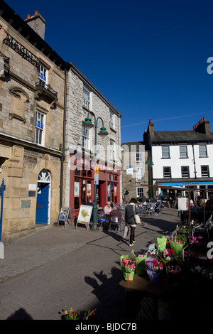 Kendal Market Square Cafes Stock Photo