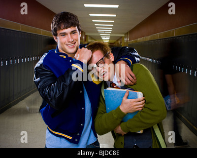 High School Jock and Nerd. Stock Photo