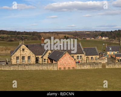 The reconstructed Beamish Board School at Beamish Open Air Museum County Durham England UK Stock Photo