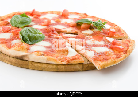 real and unique italian pizza margherita Stock Photo