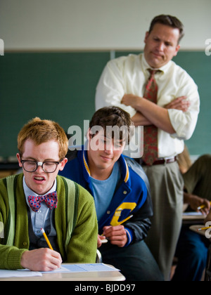 High School Jocks and a Nerd. Stock Photo