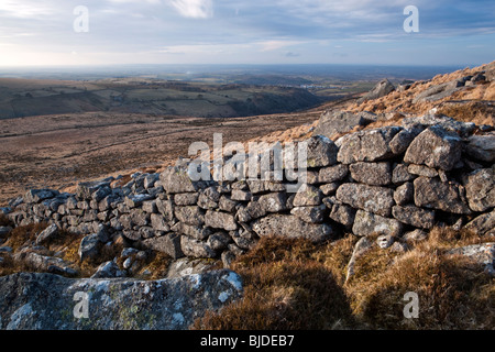 Irishman's Wall. Dartmoor National Park. Stock Photo