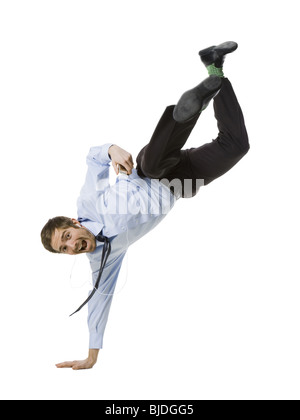 man doing a handstand Stock Photo