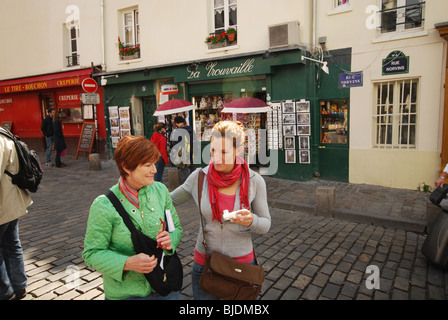 tourists in Montmartre Paris France Stock Photo
