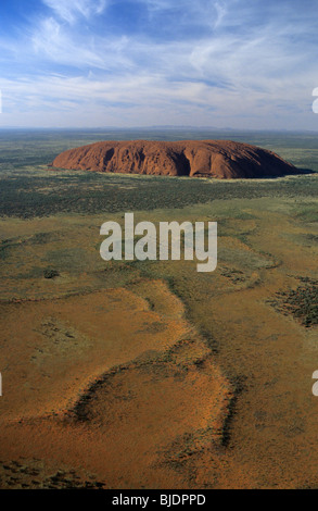 Aerial view of Ayers Rock. Uluru Kata Tjuta National park, Northern Territory, Australia Stock Photo